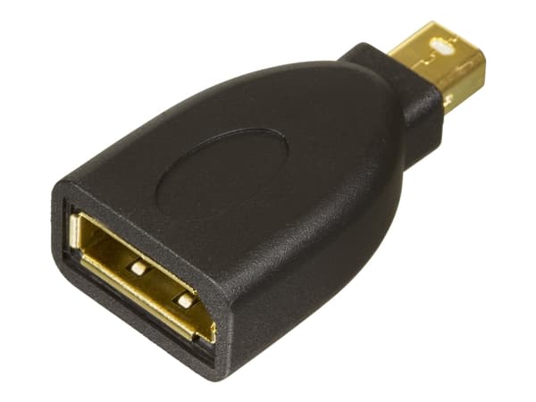 DELTACO MDP-DP - DisplayPort-adapter - Mini DisplayPort (hann) til DisplayPort (hunn) - svart