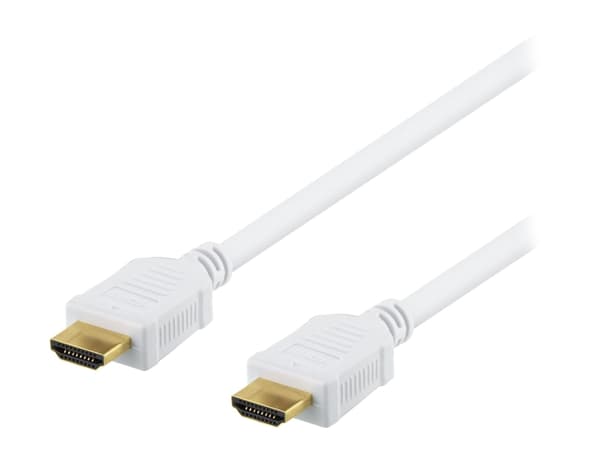 DELTACO HDMI-1070AD - HDMI-kabel med Ethernet - HDMI hann til HDMI hann - 10 m - hvit - 4K-støtte