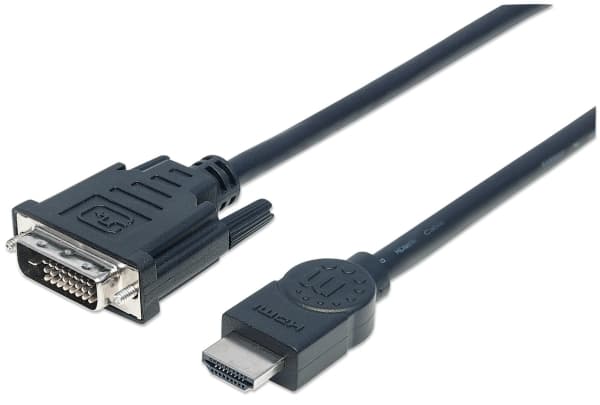 Manhattan 372510, 3 m, HDMI Type A (Standard), DVI-D, Hankjønn, Hankjønn, Rett