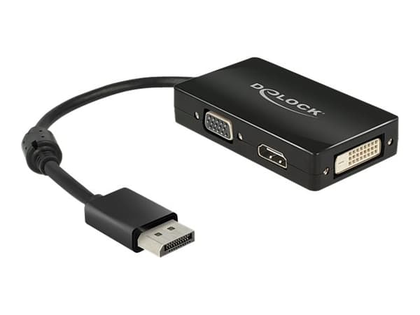 Delock - Videokonverter - DisplayPort - DVI, HDMI, VGA - svart