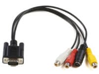 MicroConnect - Kabel for VGA / S-Video / sammensatt - HD-15 (VGA) (hann) til 4-pins mini-DIN, RCA (hunn) - 30 cm