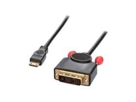 MicroConnect - Adapterkabel - 19 pin mini HDMI Type C hann til DVI-D hann - 1 m - svart - tommelskruer