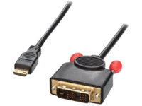 MicroConnect - Adapterkabel - 19 pin mini HDMI Type C hann til DVI-D hann - 1 m - svart - tommelskruer