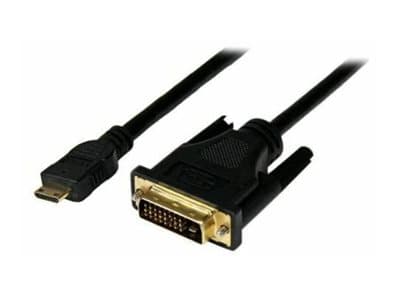 MicroConnect - Adapterkabel - 19 pin mini HDMI Type C hann til DVI-D hann - 1 m - svart - tommelskruer