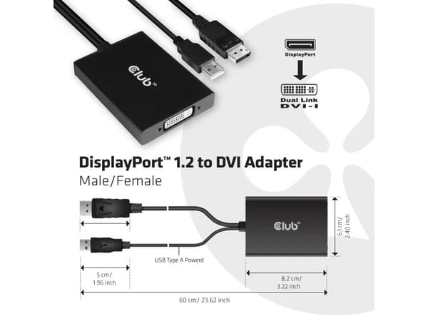 Club 3D CAC-1010 - Videotransformator - DisplayPort - DVI