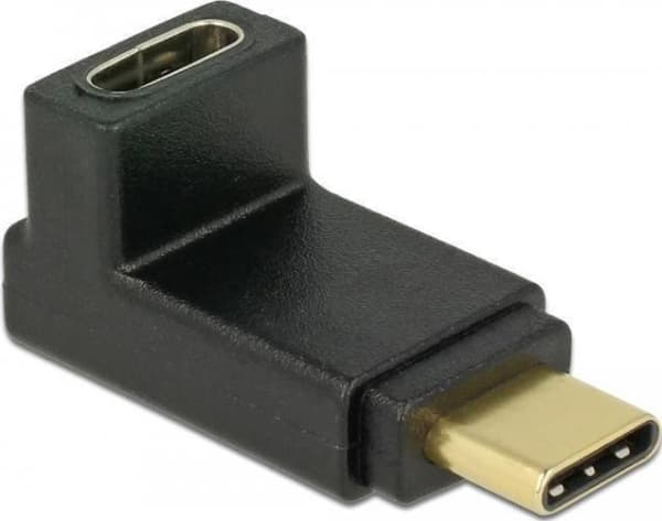 DeLOCK - USB-adapter - USB-C (han) til USB-C (hun) opvinklet - USB 3.1 Gen 2 - sort