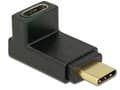 Miniatyrbild 2 av 4: DeLOCK - USB-adapter - USB-C (han) til USB-C (hun) opvinklet - USB 3.1 Gen 2 - sort