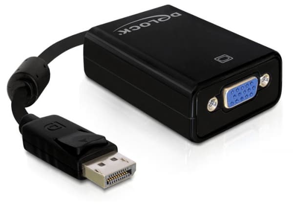 Delock Adapter Displayport male > VGA 15 pin female - VGA-adapter - DisplayPort (hane) till HD-15 (VGA) (hona) - 12.5 cm