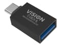 Miniatyrbild 1 av 3: Vision Professional - USB-adapter - 24 pin USB-C (hane) till USB typ A (hona) - USB 3.0 - svart