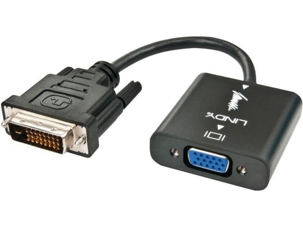 Lindy 38189, 0,1 m, DVI-D, VGA (D-Sub), Hankjønn, Hunkjønn, Rett