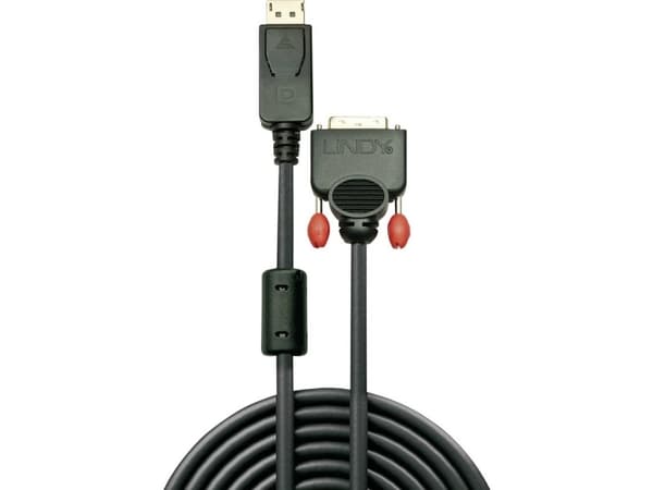 Lindy 41491, 2 m, DisplayPort, DVI-D, Hankoppling, Honkoppling, Rak