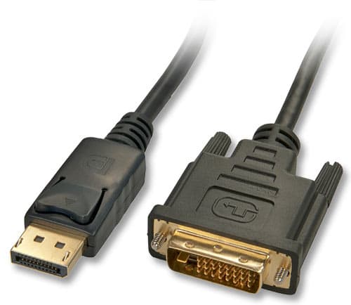 Lindy 41491, 2 m, DisplayPort, DVI-D, Hankoppling, Honkoppling, Rak