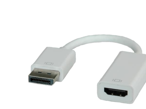 ROLINE DisplayPort-HDMI Adapter, 0,15 m, DisplayPort, HDMI Type A (Standard), Hankjønn, Hunkjønn, Hvit