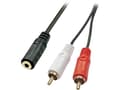 Miniatyrbilde 3 av 5: Lindy 35677 lydkabel 0,25 m 2 x RCA 3.5mm Sort, Rød, Hvit