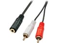 Miniatyrbilde 5 av 5: Lindy 35677 lydkabel 0,25 m 2 x RCA 3.5mm Sort, Rød, Hvit