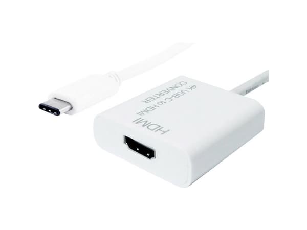Value USB 3.1 - HDMI, 0,1 m, USB Type-C, HDMI, Hankjønn, Hunkjønn, Hvit