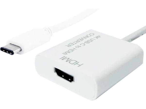 Value USB 3.1 - HDMI, 0,1 m, USB Type-C, HDMI, Hankjønn, Hunkjønn, Hvit