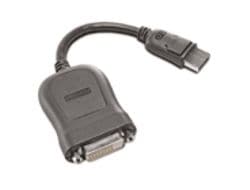 Lenovo - DVI-kabel - enkel länk - DisplayPort (hane) till DVI-D (hona) - 20 cm - grå