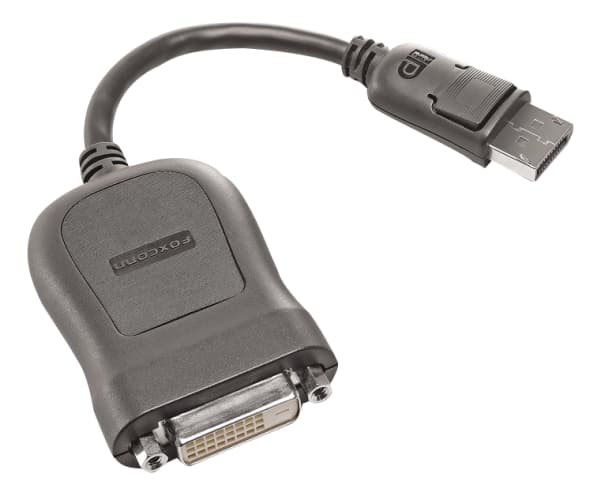Lenovo - DVI-kabel - enkel länk - DisplayPort (hane) till DVI-D (hona) - 20 cm - grå