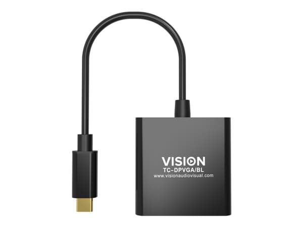 VISION - Video adapter - 24 pin USB-C hann til HD-15 (VGA) hunn - svart - 1080p-støtte