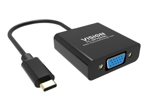 VISION - Video adapter - 24 pin USB-C hann til HD-15 (VGA) hunn - svart - 1080p-støtte
