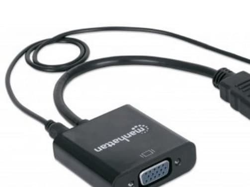 Manhattan 151450, 0,3 m, HDMI + 3,5 mm, VGA (D-Sub), Hanstik, Hunstik, Lige