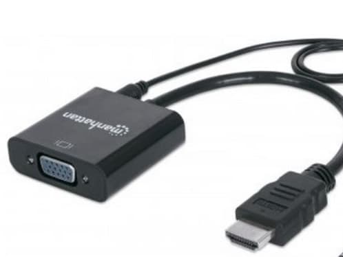 Manhattan 151450, 0,3 m, HDMI + 3,5 mm, VGA (D-Sub), Hanstik, Hunstik, Lige