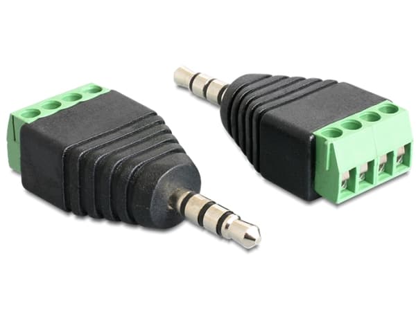 Delock - Audio-adapter - mini-phone stereo 3.5 mm hane till 4 stifts terminalblock hane