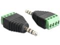 Miniatyrbild 3 av 5: Delock - Audio-adapter - mini-phone stereo 3.5 mm hane till 4 stifts terminalblock hane