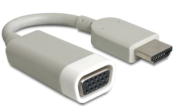 Delock - Video adapter - HD-15 (VGA) hunn til HDMI hann - hvit