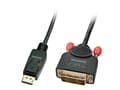 Miniatyrbilde 4 av 5: Lindy 41489 videokabelkobling 0,5 m DisplayPort DVI-D Sort