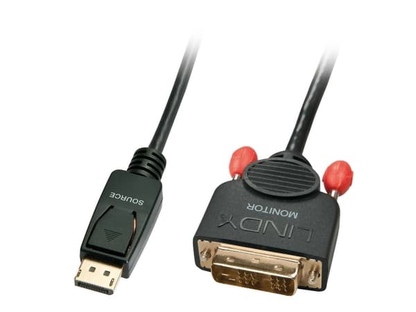 Lindy 41489 videokabelkobling 0,5 m DisplayPort DVI-D Sort