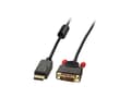 Miniatyrbilde 5 av 5: Lindy 41489 videokabelkobling 0,5 m DisplayPort DVI-D Sort