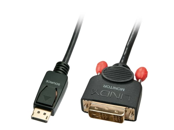 Lindy 41489 videokabelkobling 0,5 m DisplayPort DVI-D Sort