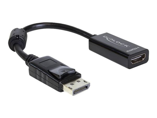 Delock Adapter Displayport male > HDMI female - Video adapter - DisplayPort hann til HDMI hunn - 12.5 cm