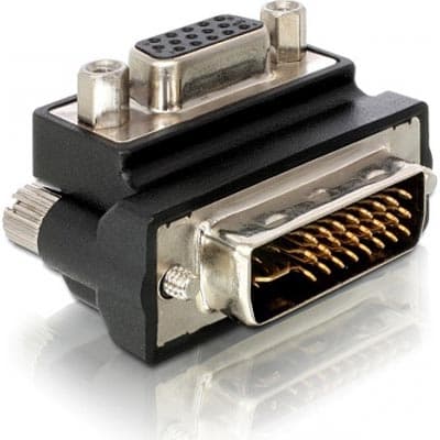 Delock - VGA-adapter - HD-15 (VGA) (hunn) til DVI-I (hann) - 90°-kontakt