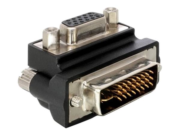 Delock - VGA-adapter - HD-15 (VGA) (hunn) til DVI-I (hann) - 90°-kontakt