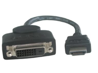Lindy 41227, 0,2 m, DVI-D, HDMI, Hunstik - Hanstik, Sort