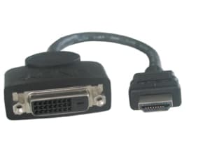 Lindy 41227, 0,2 m, DVI-D, HDMI, Hunstik - Hanstik, Sort