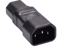 MicroConnect - Adapter för effektkontakt - IEC 60320 C14 till IEC 60320 C15 - 250 V - 15 A - svart
