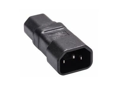 MicroConnect - Adapter för effektkontakt - IEC 60320 C14 till IEC 60320 C15 - 250 V - 15 A - svart