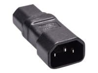 MicroConnect - Adapter för effektkontakt - IEC 60320 C14 till IEC 60320 C15 - 250 V - 15 A - svart