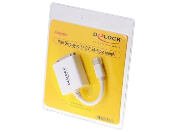 DeLOCK Adapter mini Displayport / DVI FM, 0,18 m, Mini DisplayPort, DVI, Uros, Naaras, Valkoinen
