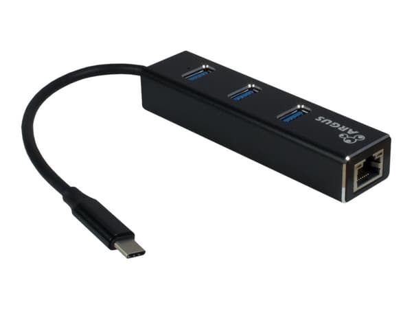 Argus IT-410 - Hubb - 3 x SuperSpeed USB 3.0 + 1 x 10/100/1000 - skrivbordsmodell