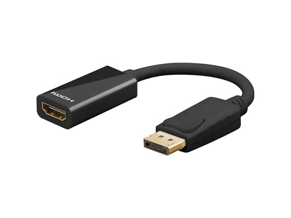 Goobay DisplayPort/HDMI, 0,1 m, HDMI Typ A (Standard), DisplayPort, hane, hona, svart