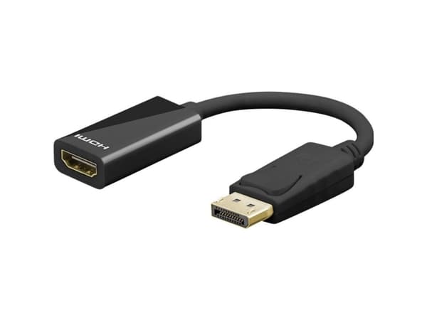 Goobay DisplayPort/HDMI, 0,1 m, HDMI Typ A (Standard), DisplayPort, hane, hona, svart