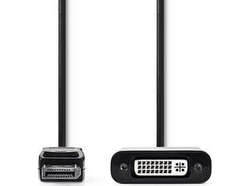 Nedis CCGP37250BK02, 0,2 m, DisplayPort, DVI-D, Hankoppling, Honkoppling, Nickel