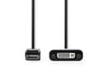 Miniatyrbild 1 av 5: Nedis CCGP37250BK02, 0,2 m, DisplayPort, DVI-D, Hankoppling, Honkoppling, Nickel