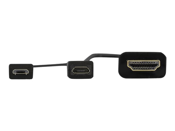 DELTACO - HDMI-adapter - Micro-USB (SlimPort) till HDMI, Mikro-USB typ B (endast ström) - 1 m - svart