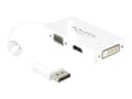 Miniatyrbild 1 av 5: Delock - DisplayPort-adapter - DisplayPort (hane) till HD-15 (VGA), HDMI, DisplayPort (hona) - 16 cm - vit